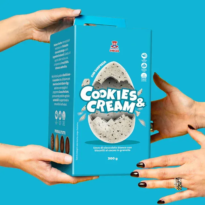 American Uncle Cookies Cream Uovo Cioccolato Bianco 300g