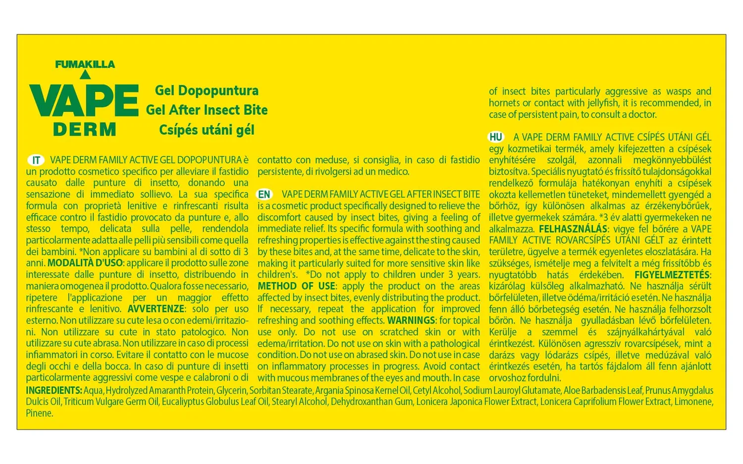 Vape Derm Family gel dopopuntura roll on 10ml lenitivo