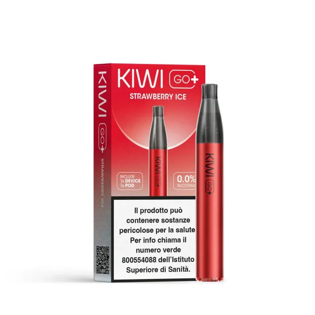 KIWI Go+ Strawberry Ice sigaretta ricaricabile 750 puff senza nicotina