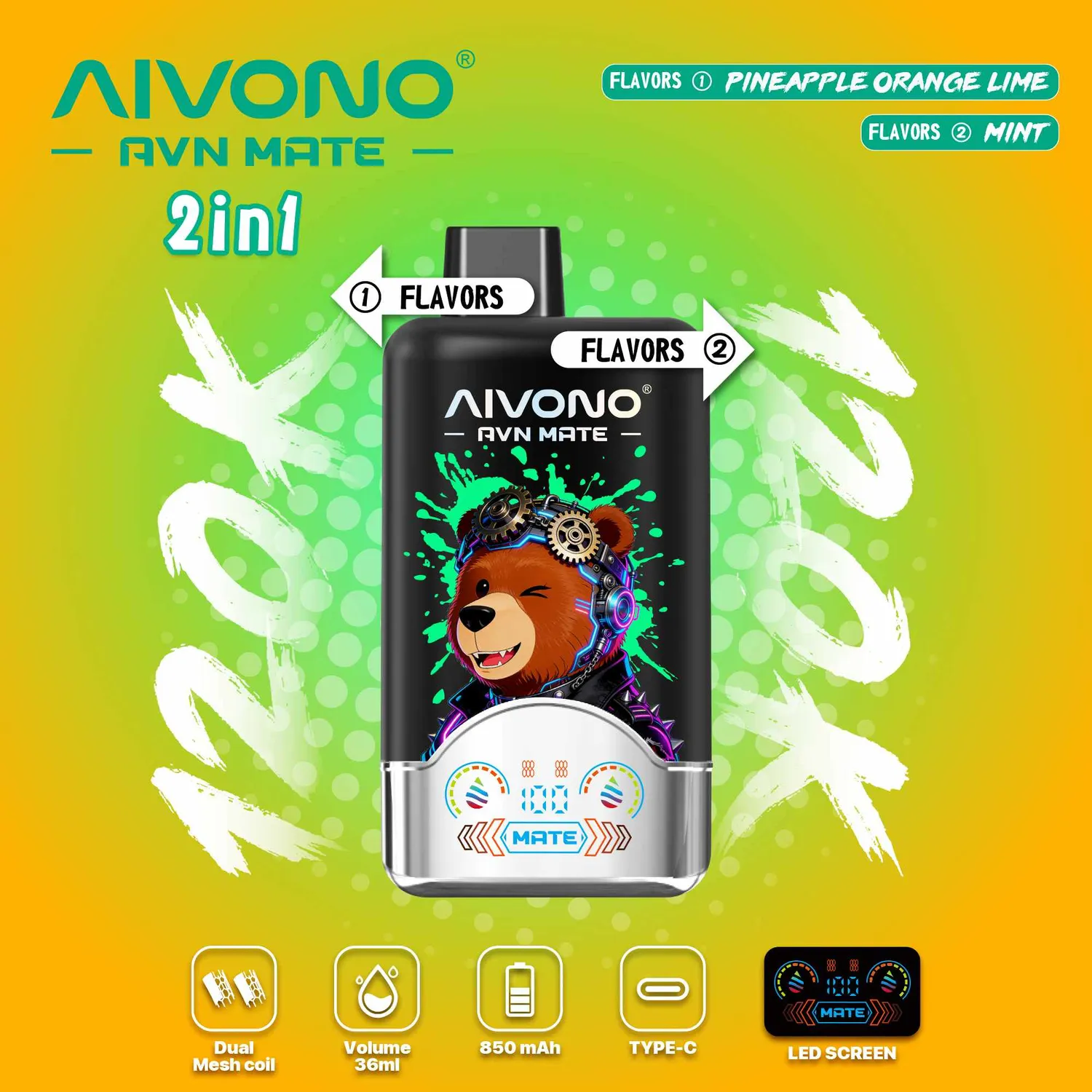 Aivono AVN Mate Vape Monouso 120000 Puff 2 in 1