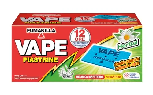 Vape Mat Herbal piastrine antizanzare 30 pezzi erbe