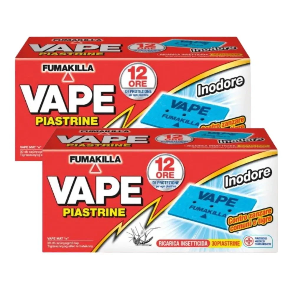 Vape Piastrine Ricarica Antiodore 60pz zanzare tigre