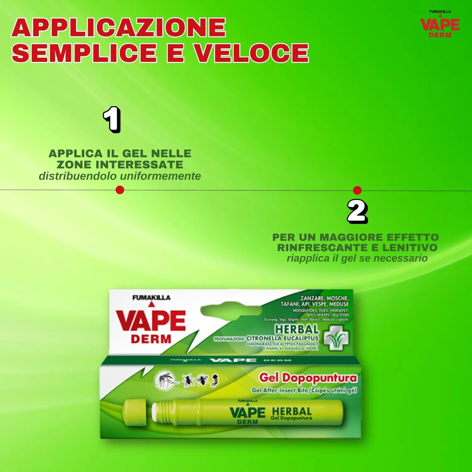 Vape Derm Herbal penna gel dopopuntura 10ml lenitivo