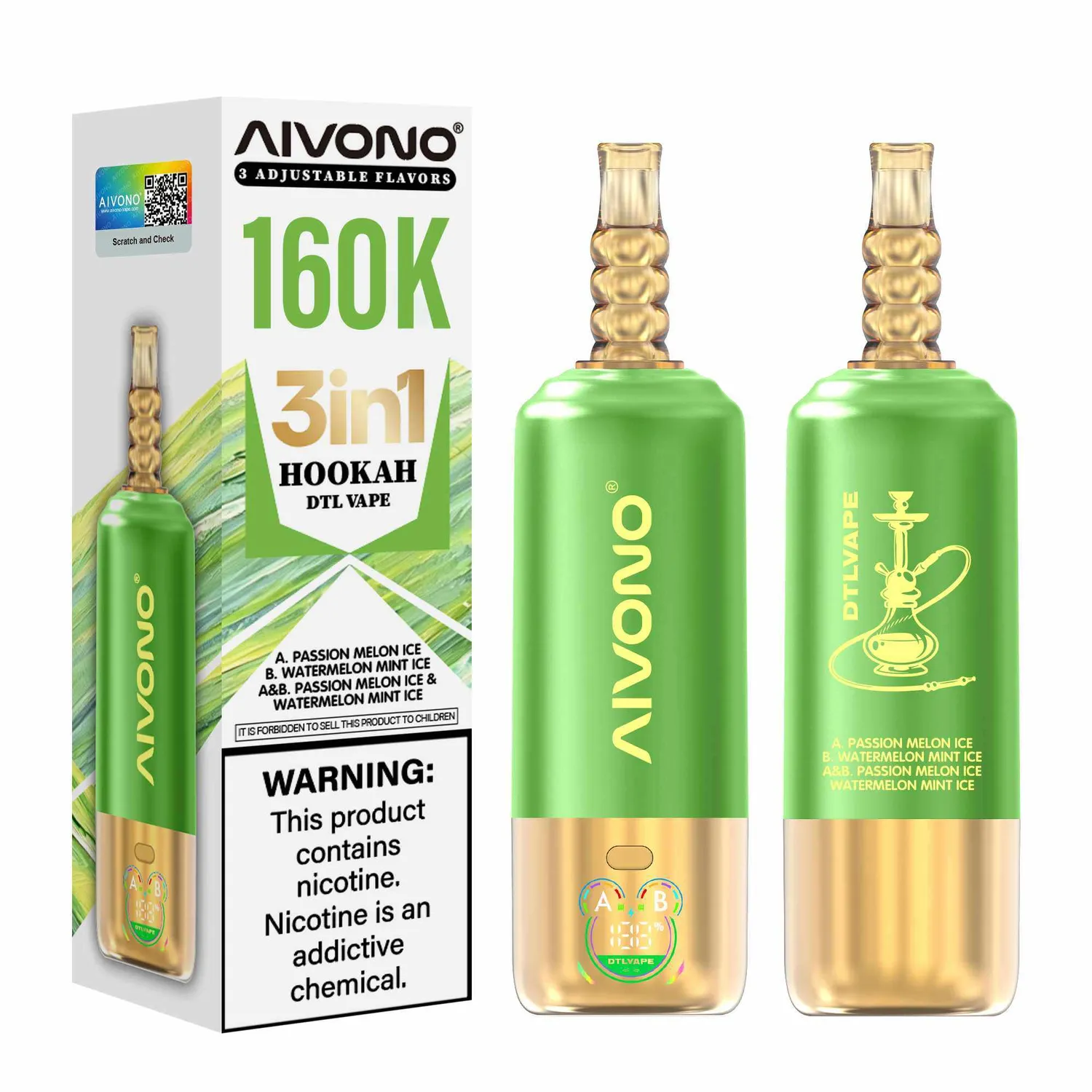 Aivono DTL Vape 160000 sigaretta elettronica monouso 3in1 shisha