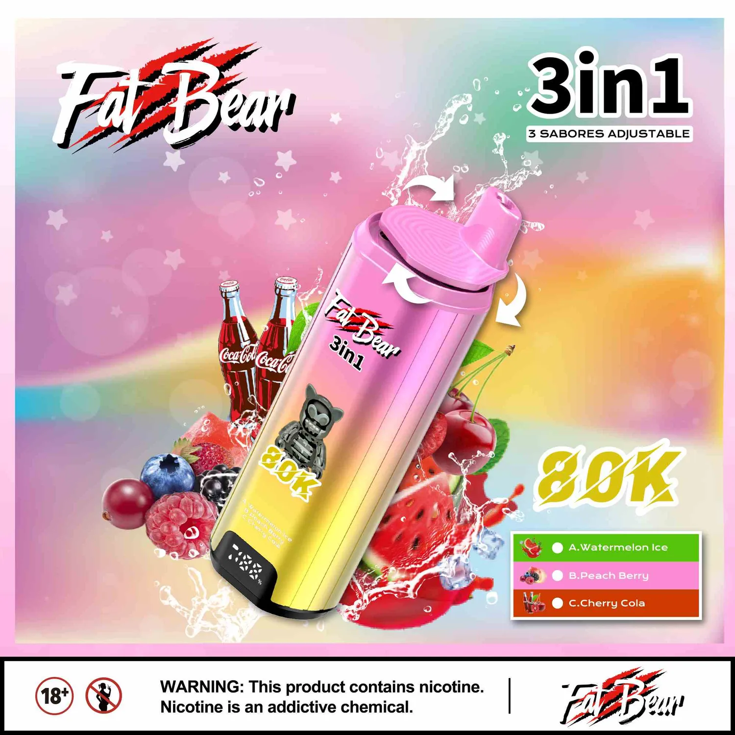 Aivono Aim Fatbear 80000 svapo usa e getta 3 in 1 58ml nicotina 2%