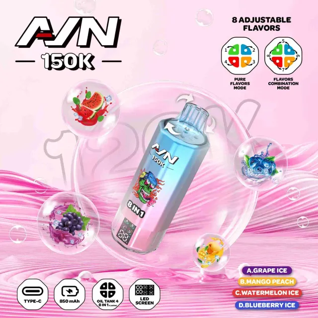 Aivono Aim AVN 150000 pod usa e getta 8 in 1 nicotina 5%