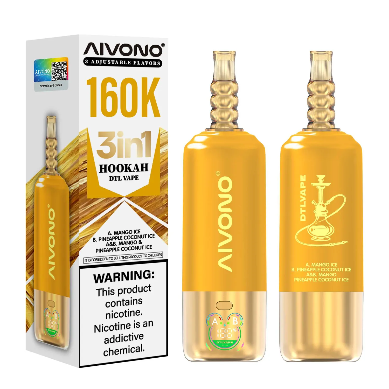 Aivono DTL Vape 160000 sigaretta elettronica monouso 3in1 shisha