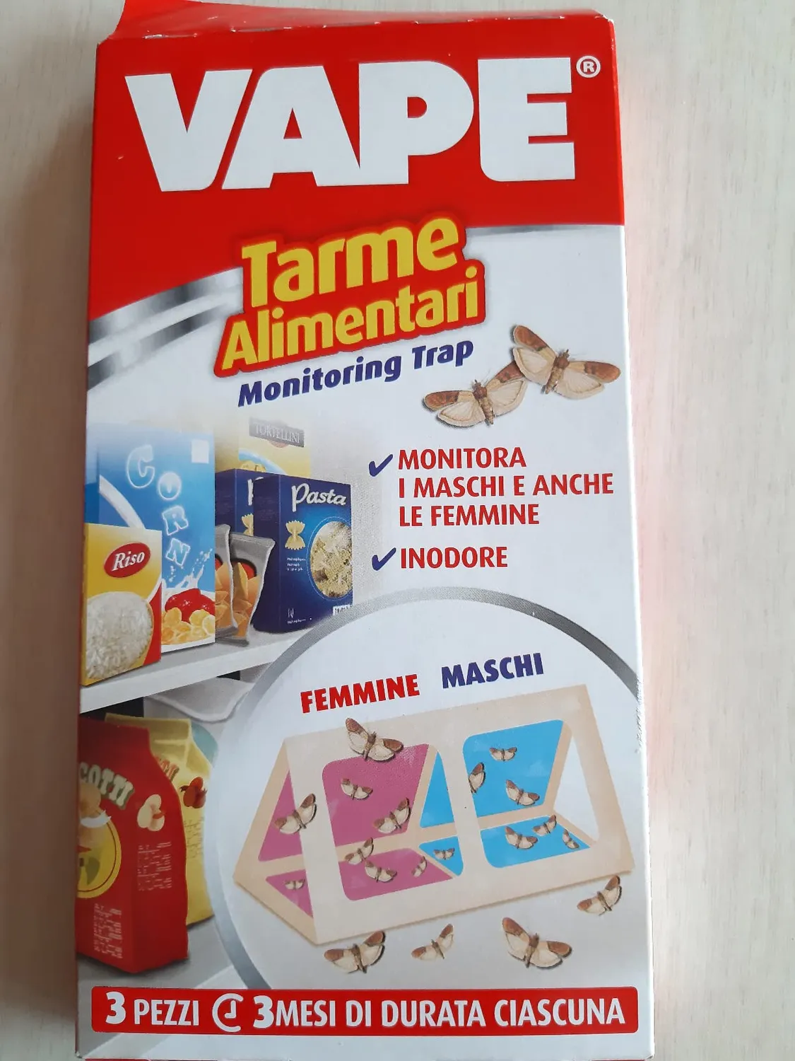 Vape Tarme Alimentari trappola adesiva 3 pezzi dispensa