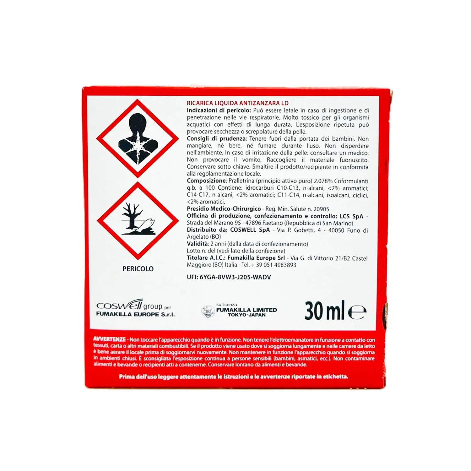 Vape Classic diffusore elettrico zanzare 3x30ml 60 notti