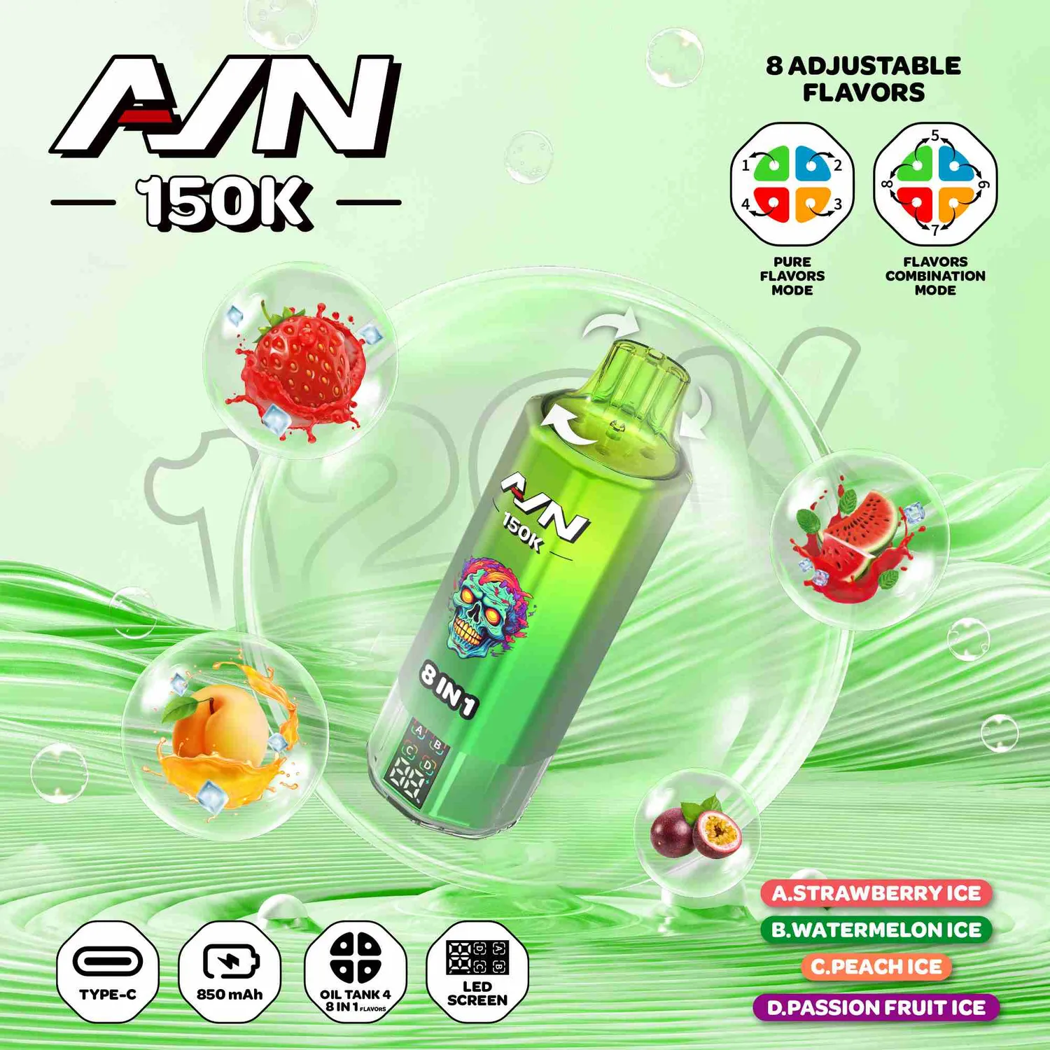 Aivono Aim AVN 150000 pod usa e getta 8 in 1 nicotina 5%