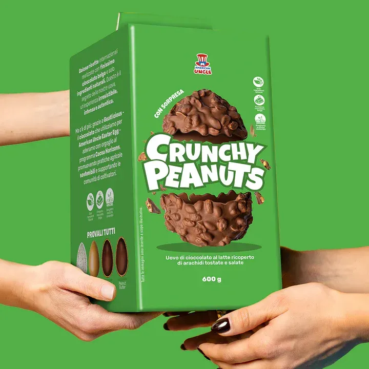 American Uncle Crunchy Peanuts Uovo Cioccolato 600 g