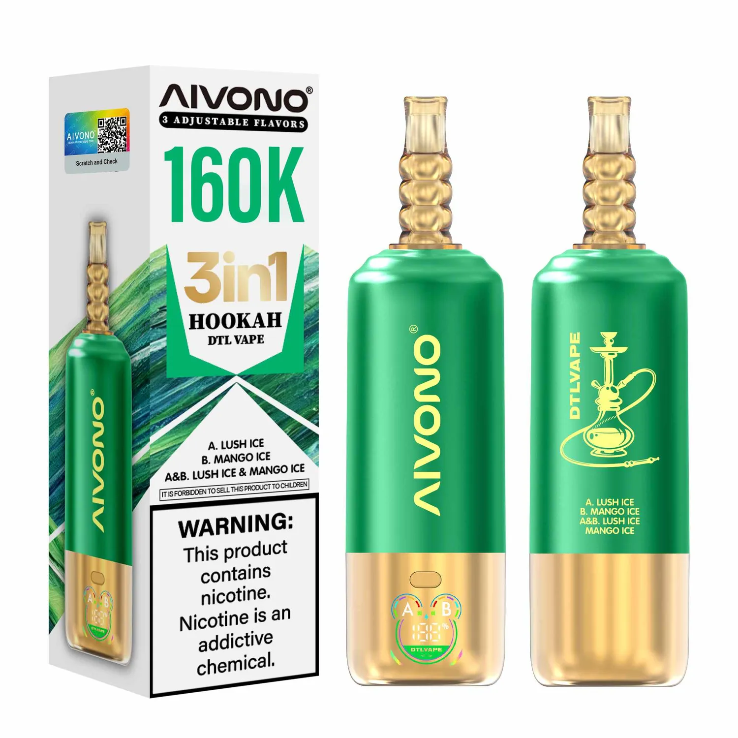 Aivono DTL Vape 160000 sigaretta elettronica monouso 3in1 shisha