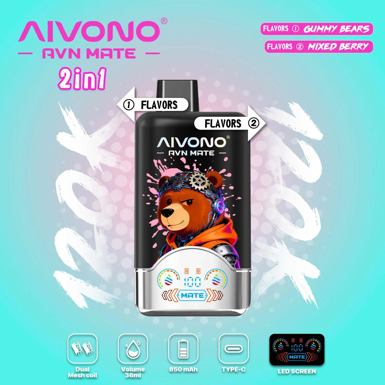 Aivono AVN Mate Vape Monouso 120000 Puff 2 in 1