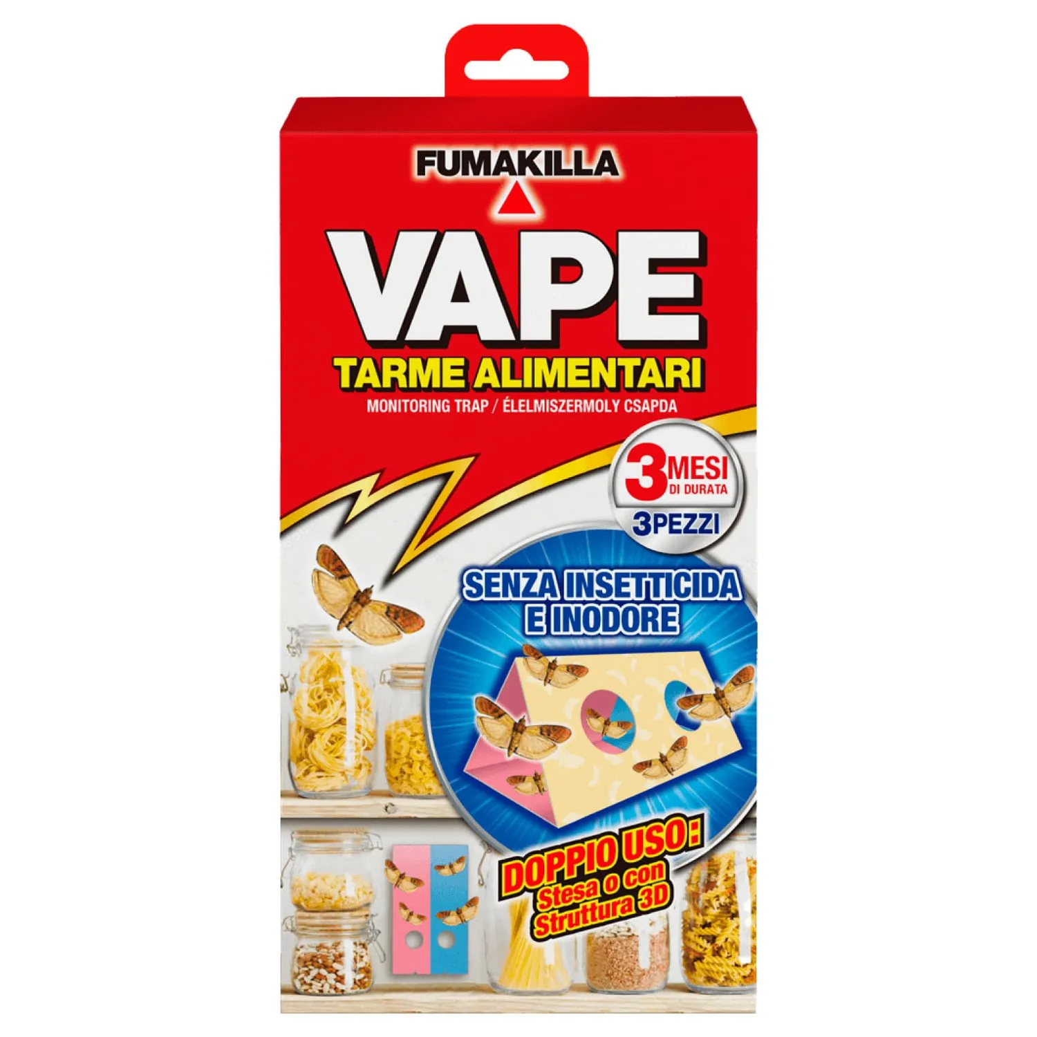 Vape Tarme Alimentari trappola adesiva 3 pezzi dispensa