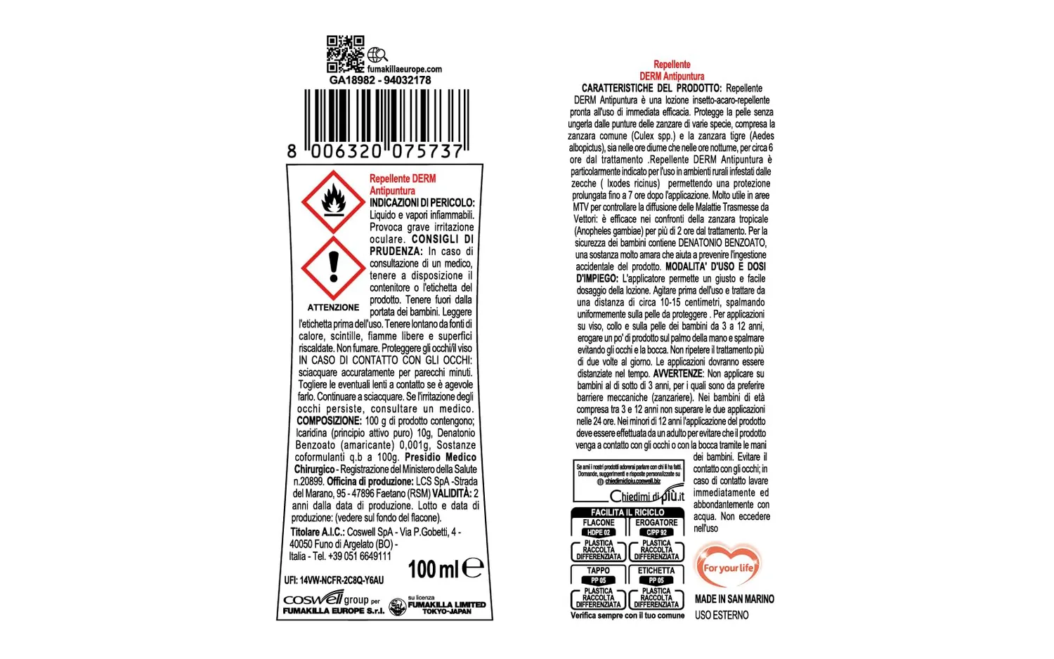 Vape Derm Kids lozione antipuntura 100ml fino a 7 ore