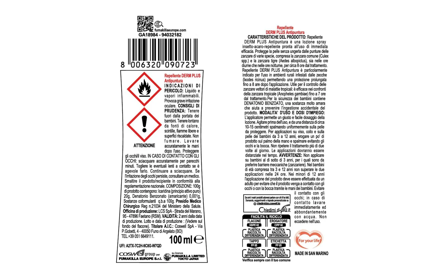 Vape Derm lozione repellente 100 ml zanzara 8 ore