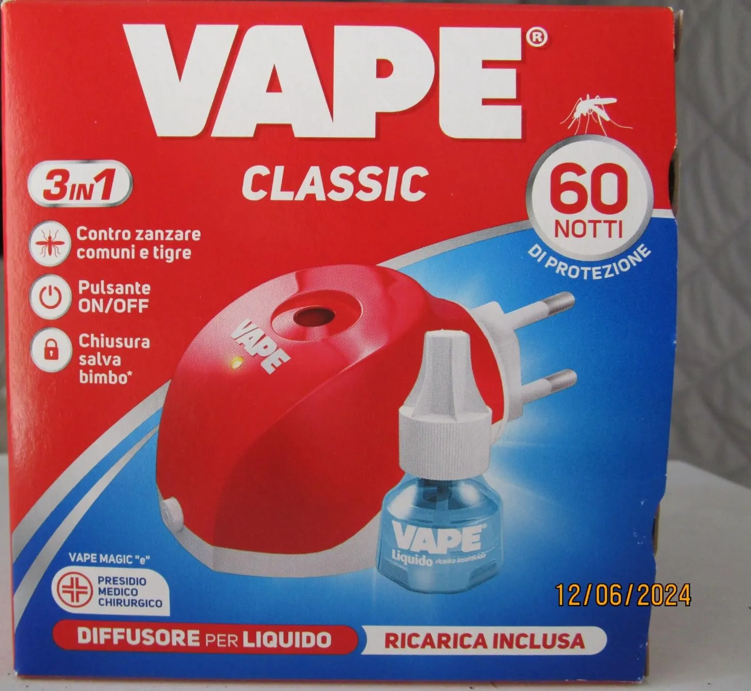 Vape Classic elettroemanatore liquido antizanzare 60 notti