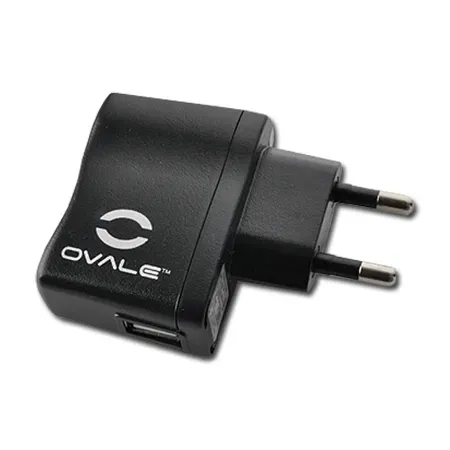 Ovale 220V-USB caricabatterie muro 500mA nero