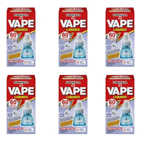 Vape Antiodore 60 Notti ricarica liquida 30ml 6 pezzi