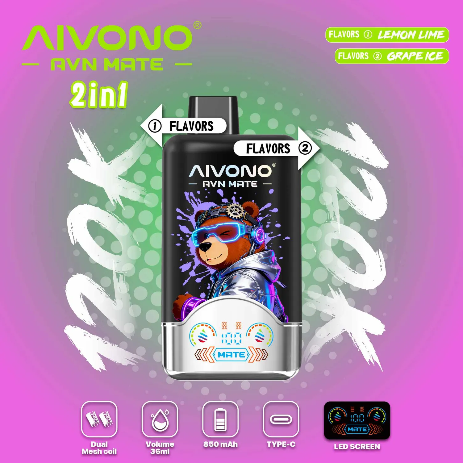Aivono AVN Mate Vape Monouso 120000 Puff 2 in 1