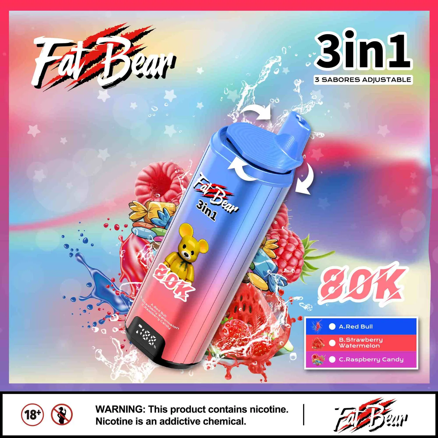 Aivono Aim Fatbear 80000 svapo usa e getta 3 in 1 58ml nicotina 2%