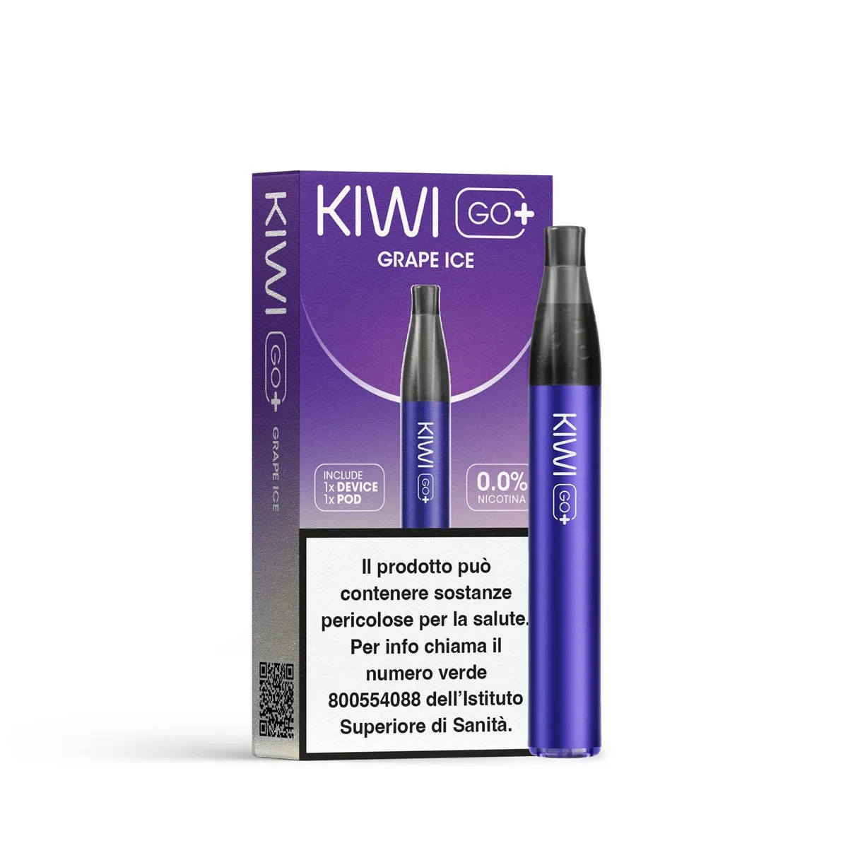 KIWI Go+ Strawberry Ice sigaretta ricaricabile 750 puff senza nicotina