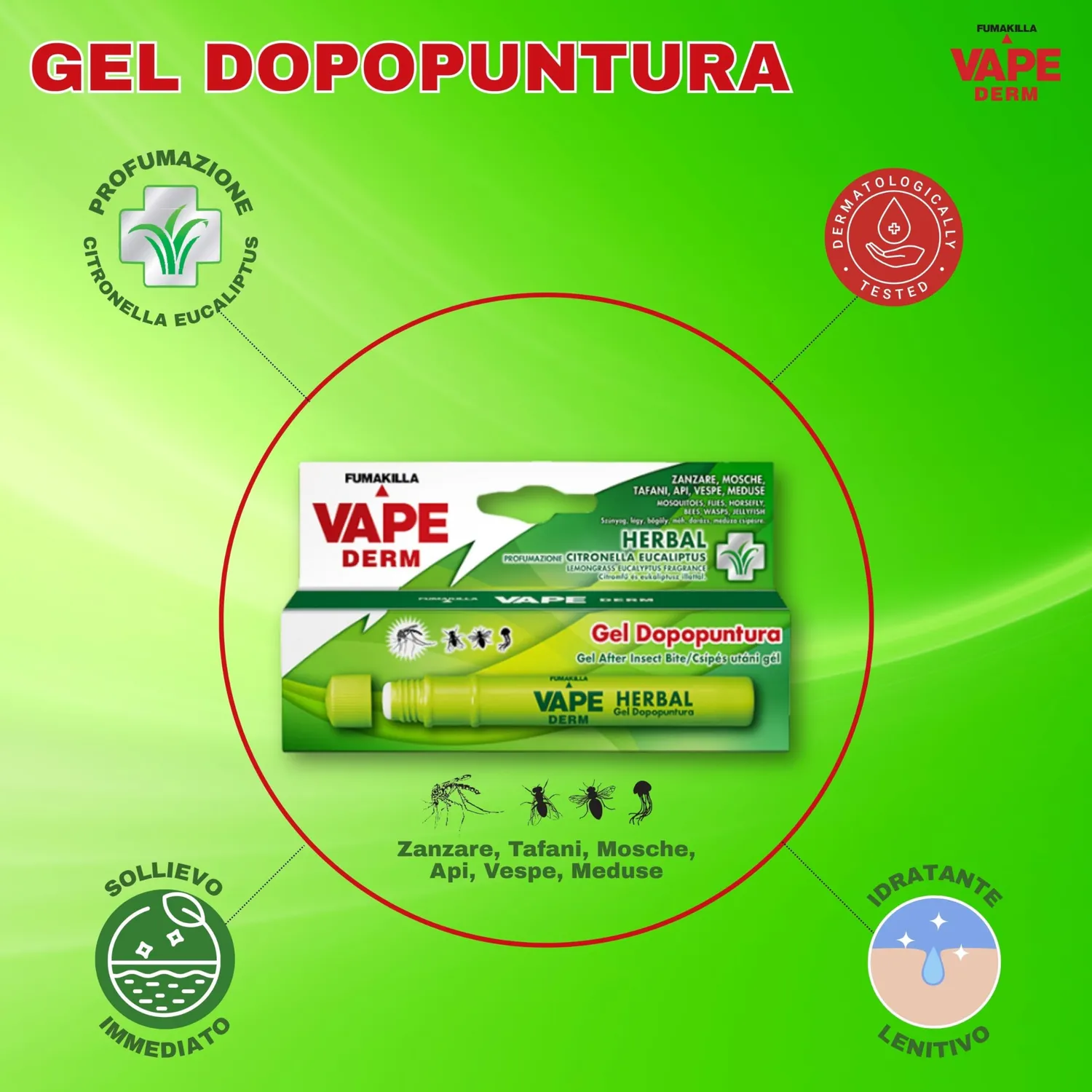 Vape Derm Herbal penna gel dopopuntura 10ml lenitivo