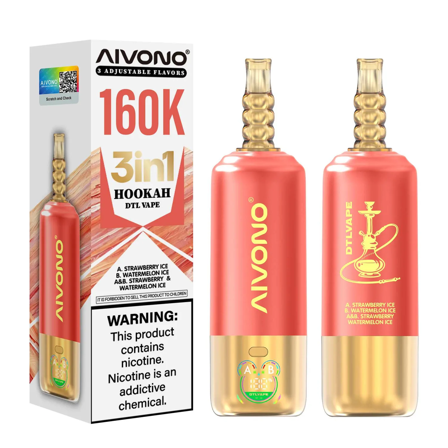 Aivono DTL Vape 160000 sigaretta elettronica monouso 3in1 shisha