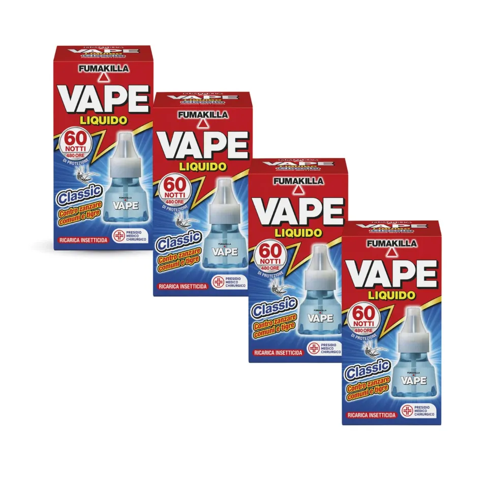 Vape Classic ricarica liquida antizanzara 4 pezzi 60 notti