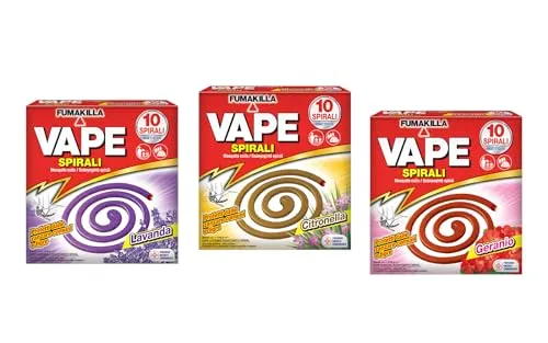Vape Spirali Profumate Assortite antizanzare 3 pezzi profumate