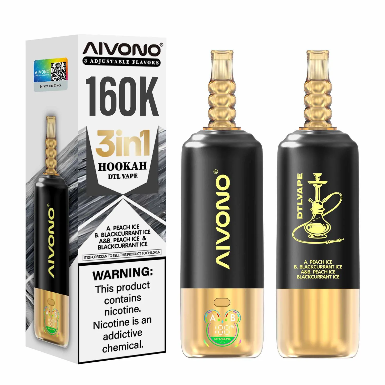 Aivono DTL Vape 160000 sigaretta elettronica monouso 3in1 shisha