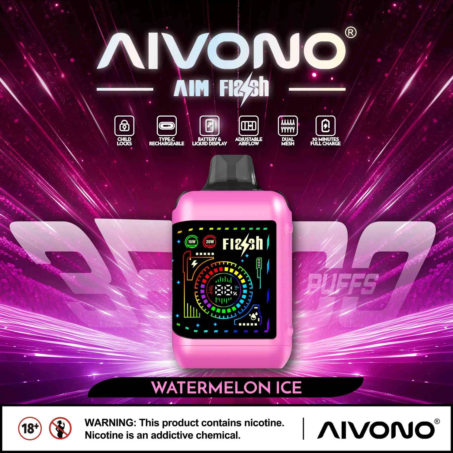 Aivono Aim Flash Vape Monouso 35000 Puff 28 ml Mesh