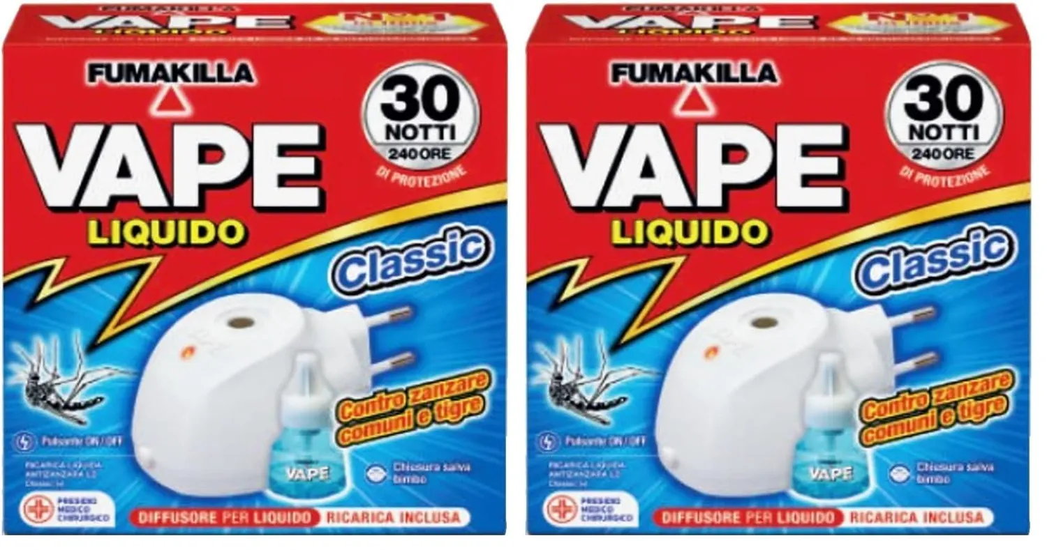 Vape diffusore elettrico antizanzare con ricarica 30 Notti 15ml