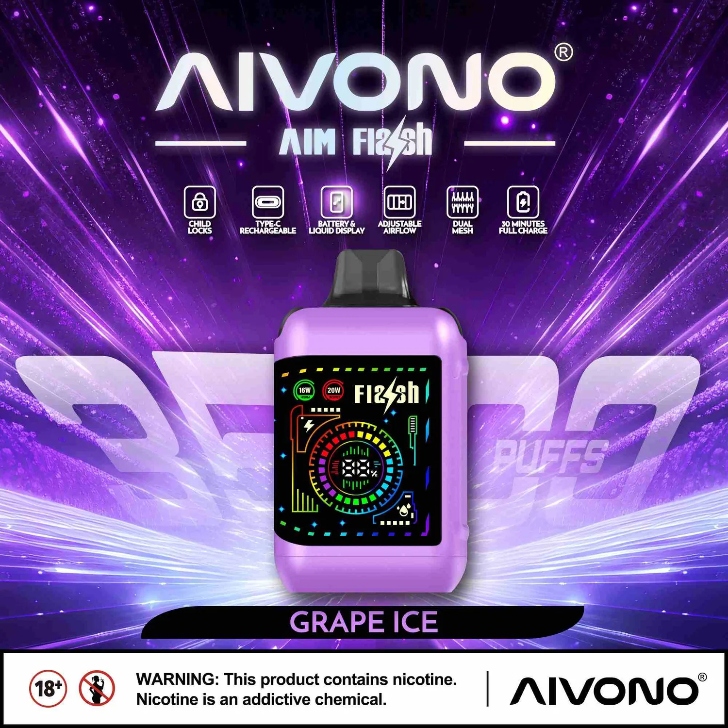Aivono Aim Flash Vape Monouso 35000 Puff 28 ml Mesh