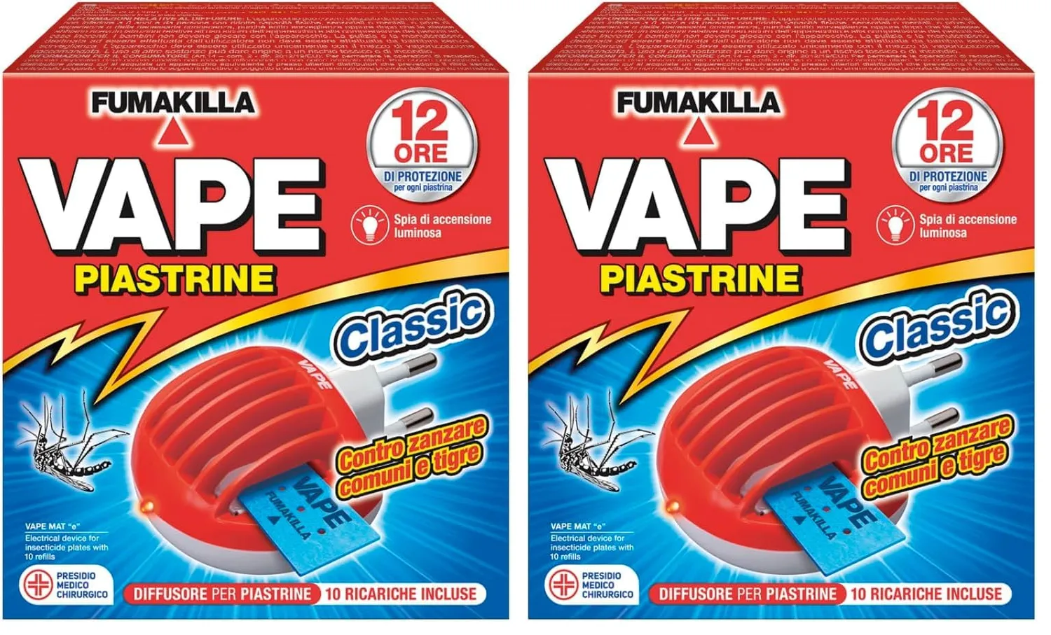 Vape Elettroemanatore Spina Classic + 10 piastrine zanzare