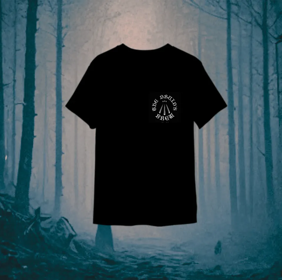 The Druid's Brew Maglietta Uomo Nera L Logo Bianco