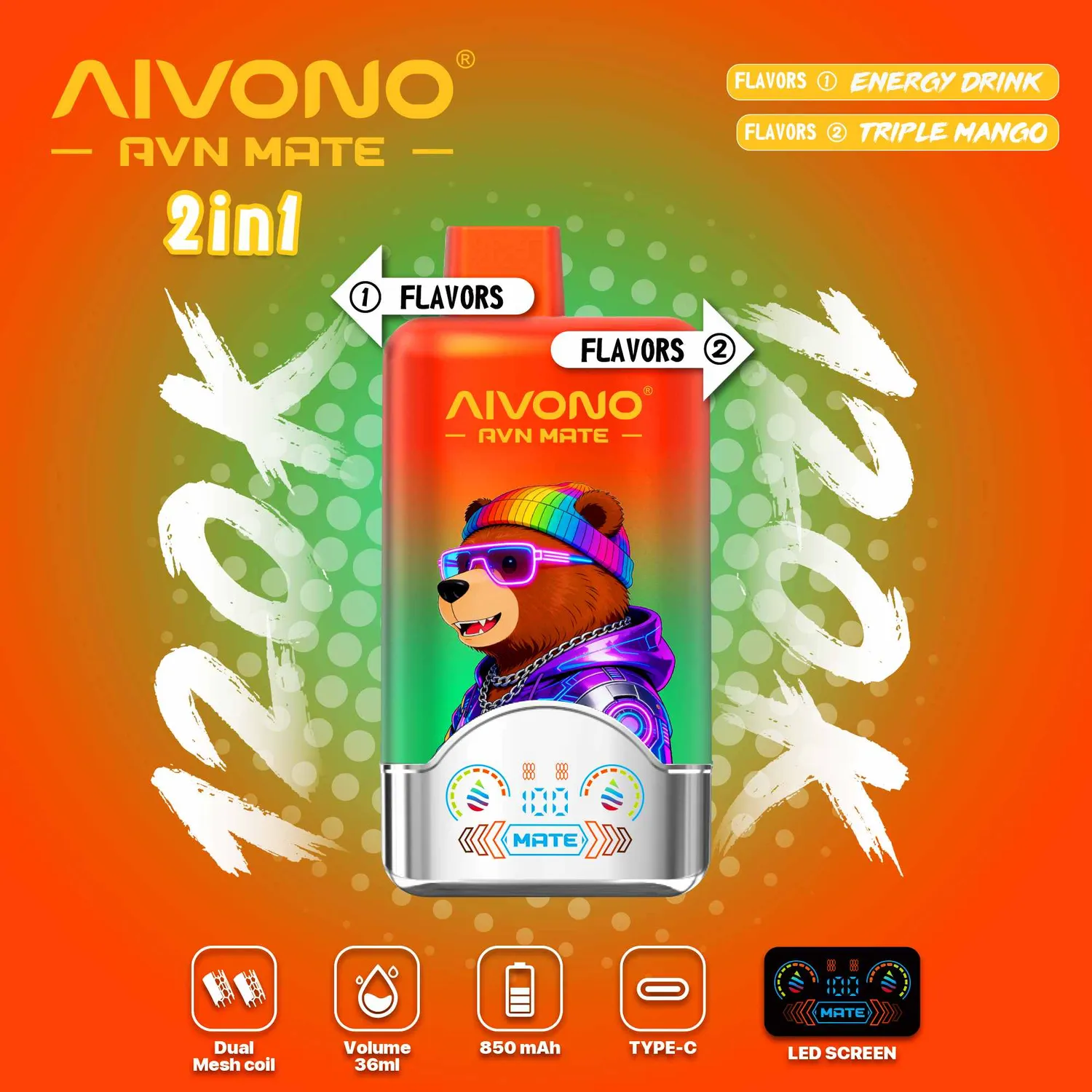 Aivono AVN Mate Vape Monouso 120000 Puff 2 in 1