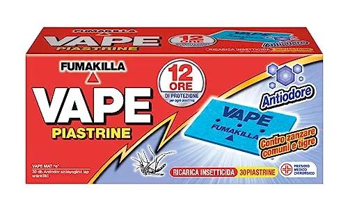 Vape Mat e piastrine zanzare 30 pz protezione 12 ore