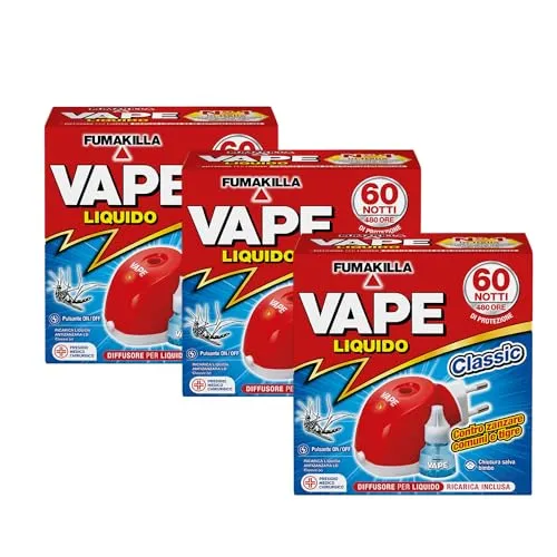 Vape Classic diffusore elettrico zanzare 3x30ml 60 notti