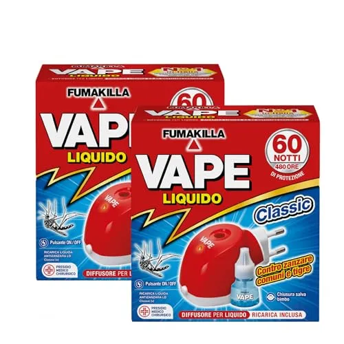 Vape Classic Diffusore Elettrico + Ricarica 30 ml 60 Notti 2Pz