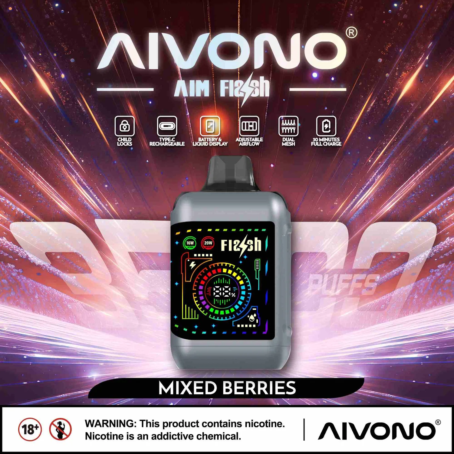 Aivono Aim Flash Vape Monouso 35000 Puff 28 ml Mesh