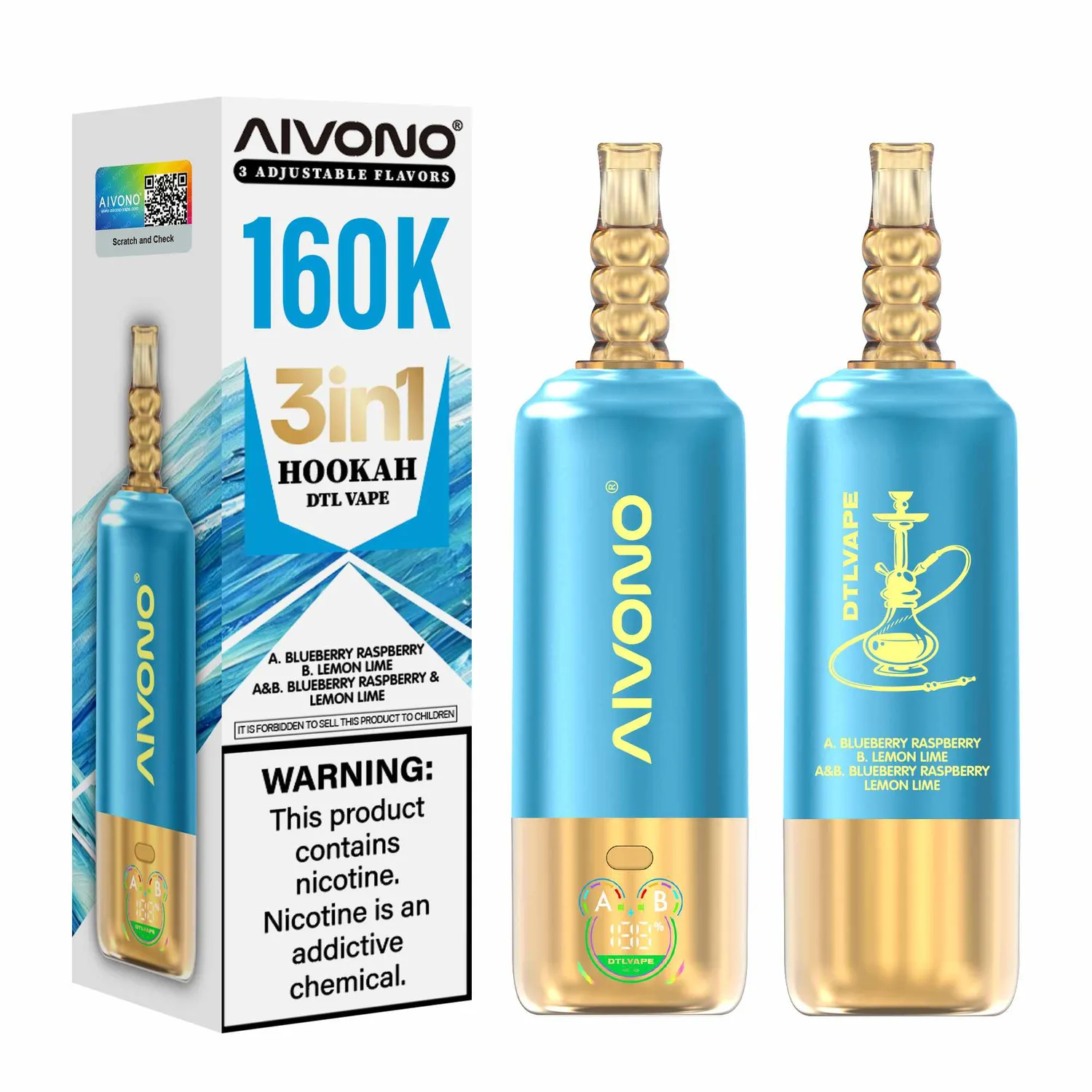 Aivono DTL Vape 160000 sigaretta elettronica monouso 3in1 shisha