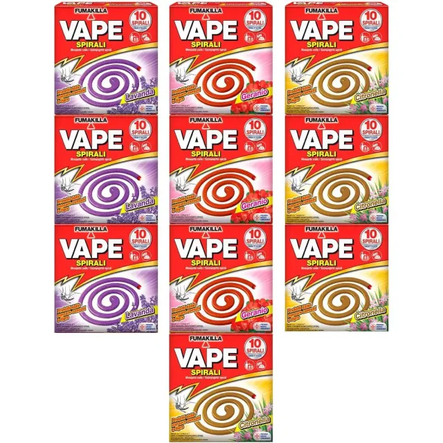 Vape Spirali Profumate antizanzare 100 spirali 10 conf.