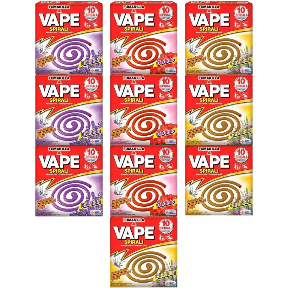 Vape Spirali Profumate antizanzare 100 spirali 10 conf.