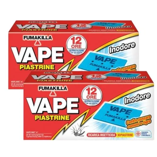 Vape Piastrine Ricarica Antiodore 60pz zanzare tigre