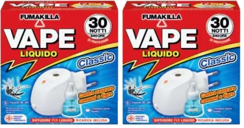 Vape diffusore elettrico antizanzare con ricarica 30 Notti 15ml