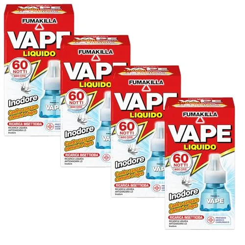 Vape Ricarica Liquida Inodore 60 Notti 30 ml 4 Pezzi