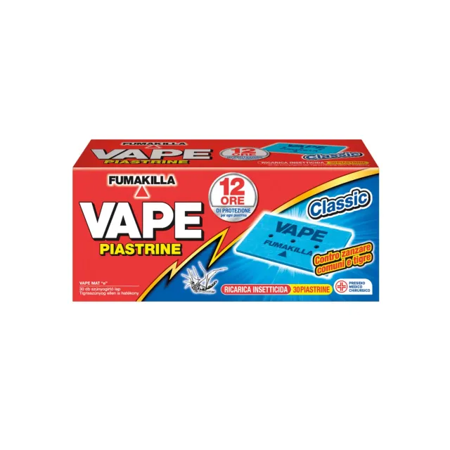 Vape Piastrine Classic insetticida ricarica 30 pezzi citronella
