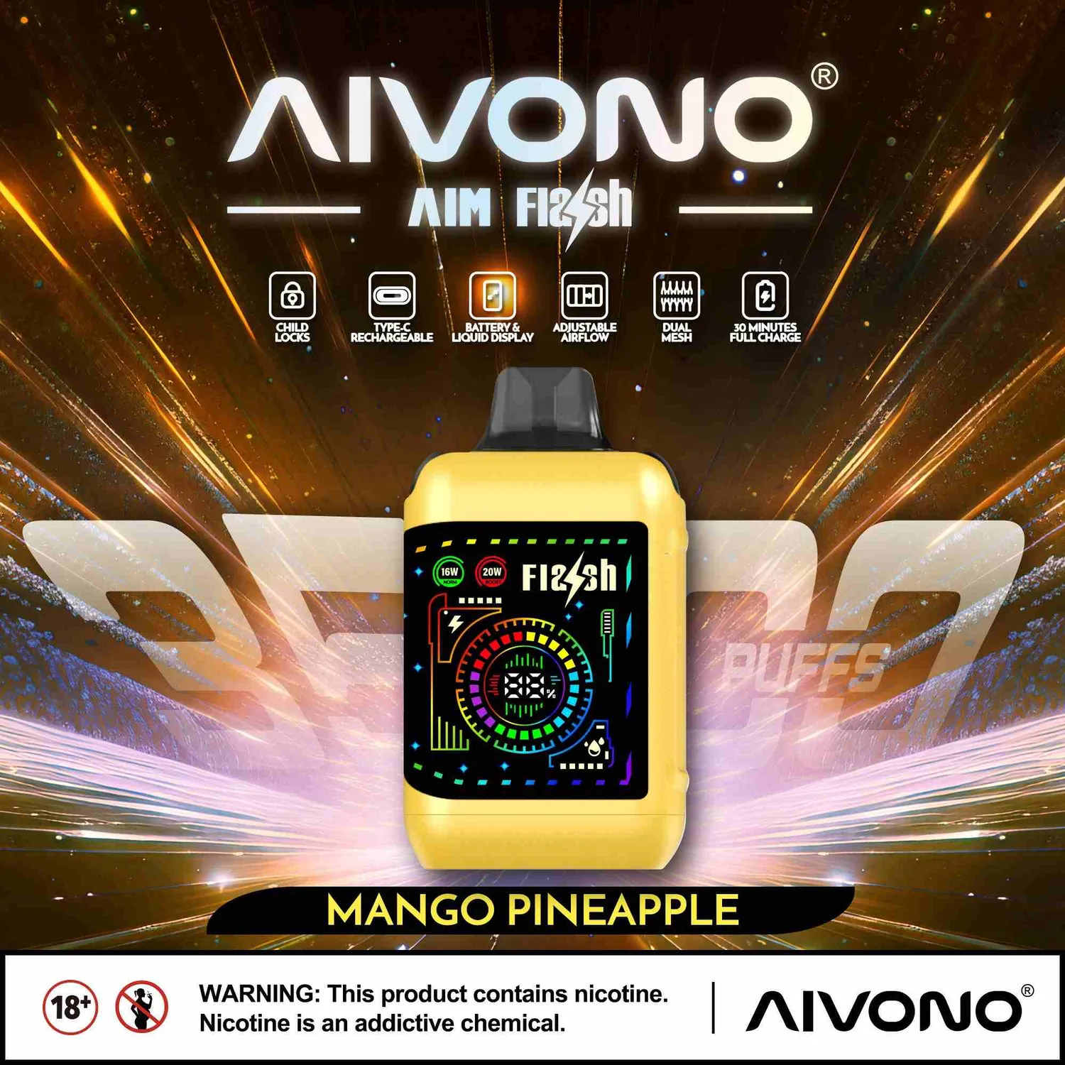 Aivono Aim Flash Vape Monouso 35000 Puff 28 ml Mesh