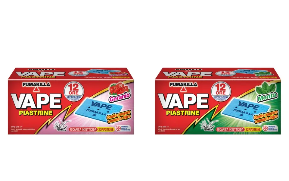 Vape Box Piastrine Geranio Menta 30pz zanzare 12h